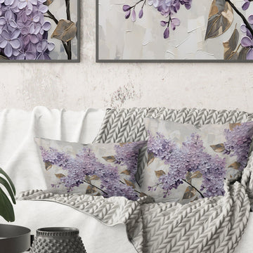 Beautiful Lilac Dreamscape I - Lilacs Throw Pillow